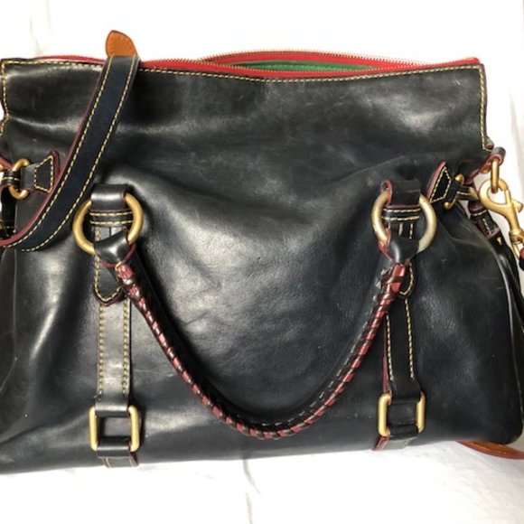 Dooney &  Bourke Florentine Leather Dark Navy Satchel - Picture 2 of 16